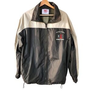 DIMCO Outer‎ Banks Barrier Islands Windbreaker Jacket Mens XL Beige & Green Coat